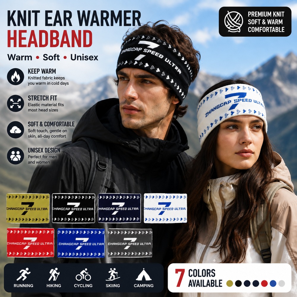 Fleece Ear Warmer Band - Zimowa dzianinowa opaska na uszy unisex