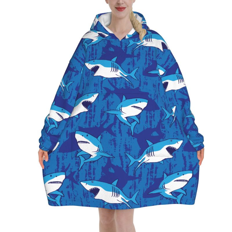 Koc-płaszcz z kapturem z nadru – Sherpa Hoodie Fleece recenzja i cena