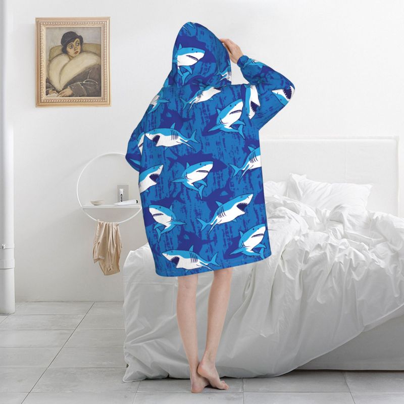 Koc-płaszcz z kapturem z nadru – Sherpa Hoodie Fleece recenzja i cena