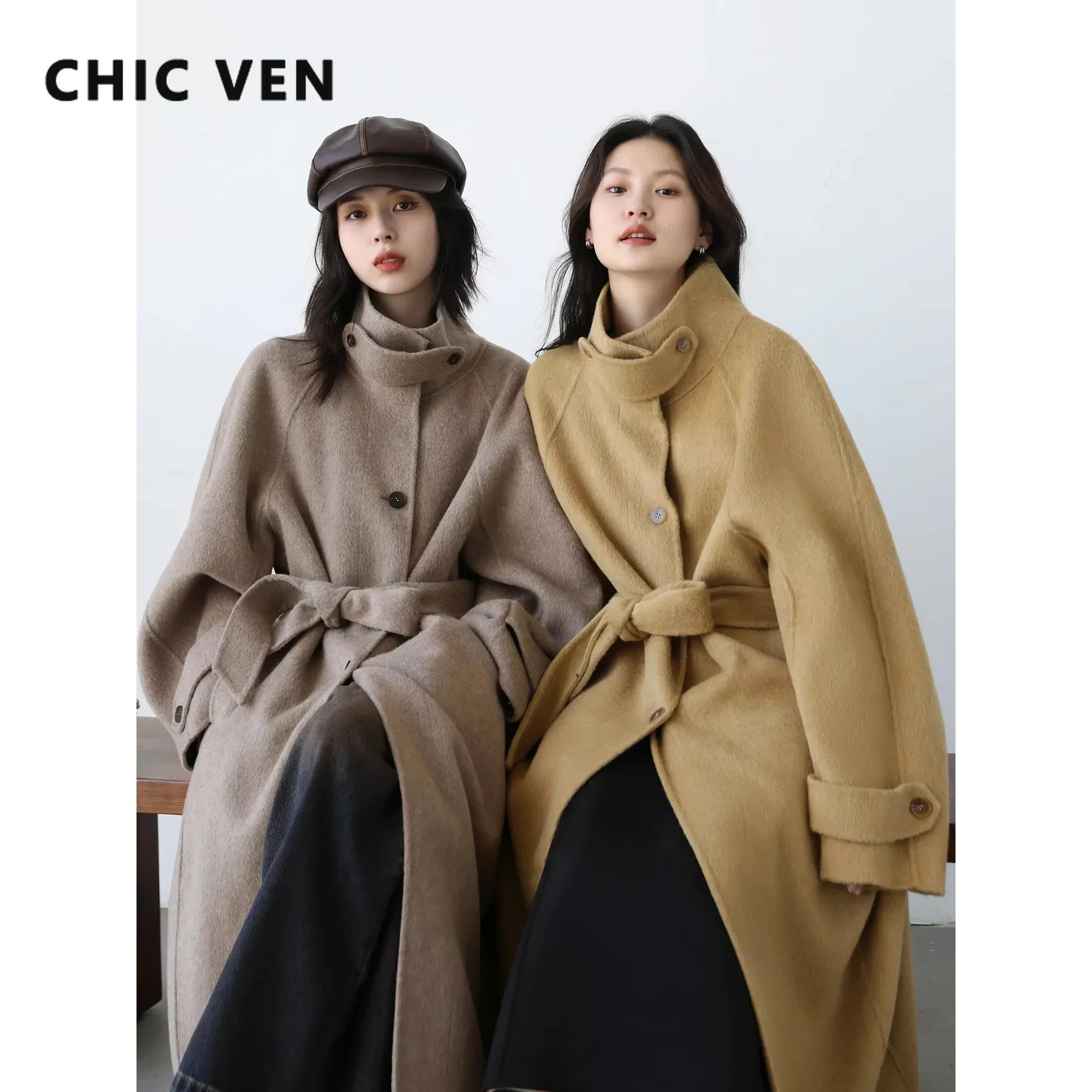 CHIC VEN Koreański damski wełn – Wool Coat Peacoat recenzja i cena