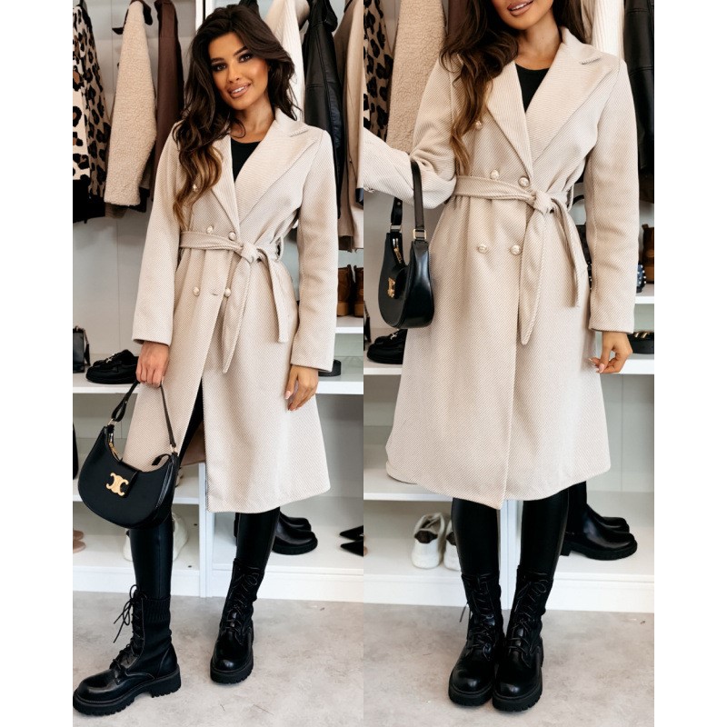 Wełniany płaszcz damski Jesień – Wool Coat Peacoat recenzja i cena