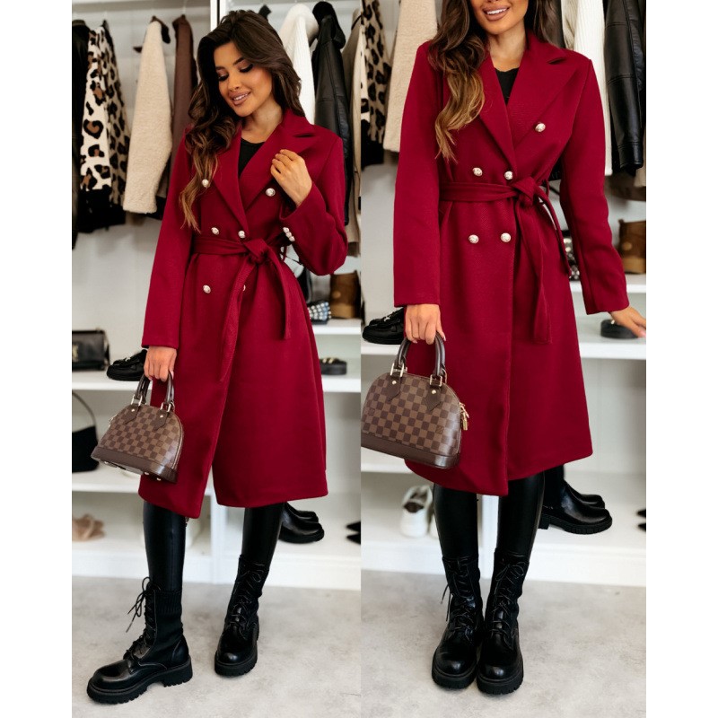 Wełniany płaszcz damski Jesień – Wool Coat Peacoat recenzja i cena