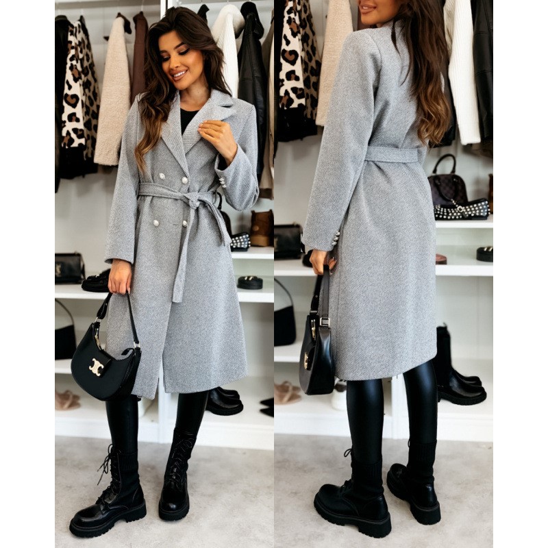 Wełniany płaszcz damski Jesień – Wool Coat Peacoat recenzja i cena